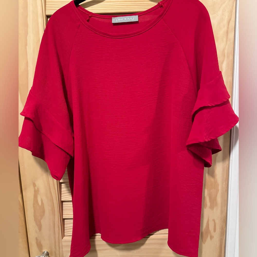 Pixi + Ivy Red Blouse, NWOT